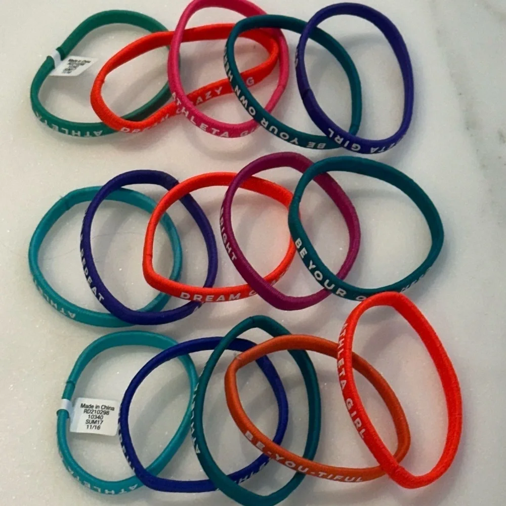 Athleta Girl Mulit Color Hair Ties Bands set of 15